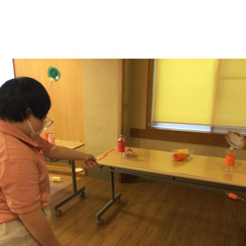 紙皿フリスビー…高得点を目指します！